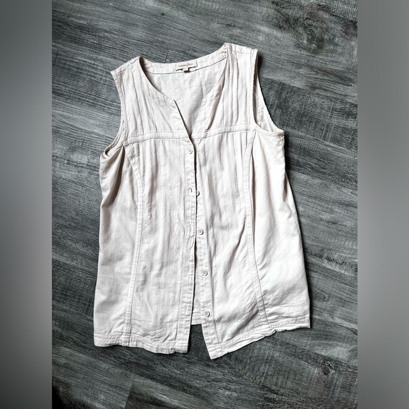 Beige Costal Vibe Cotton Vest - Picture 4 of 9